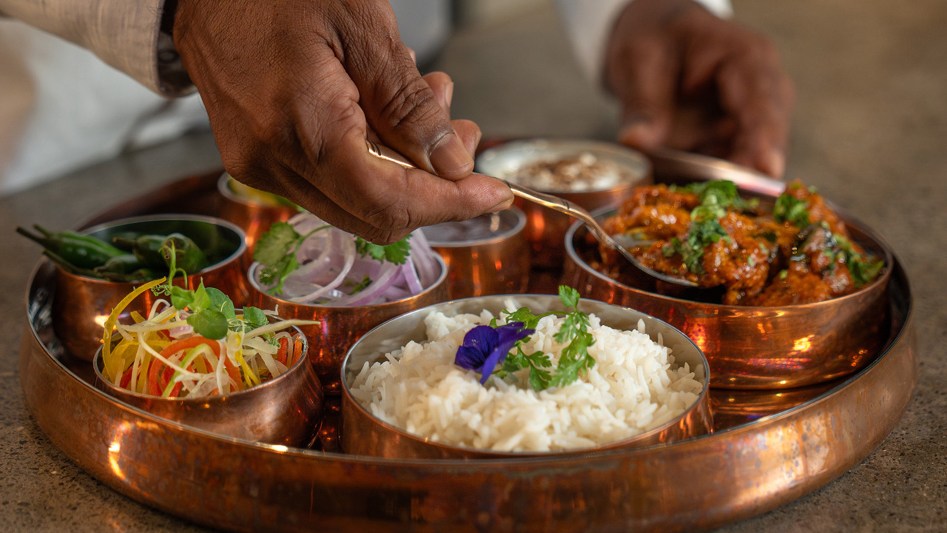 Indian Thali at Amari by Vineet