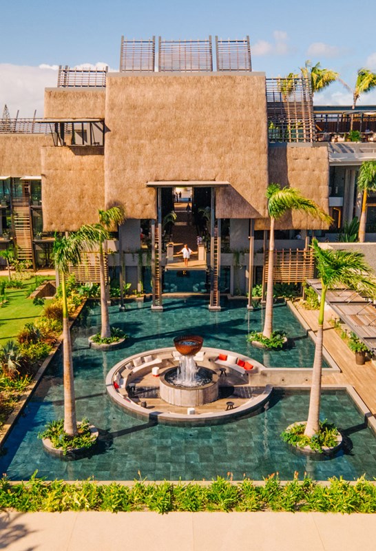 Aerial shot of LUX* Grand Baie