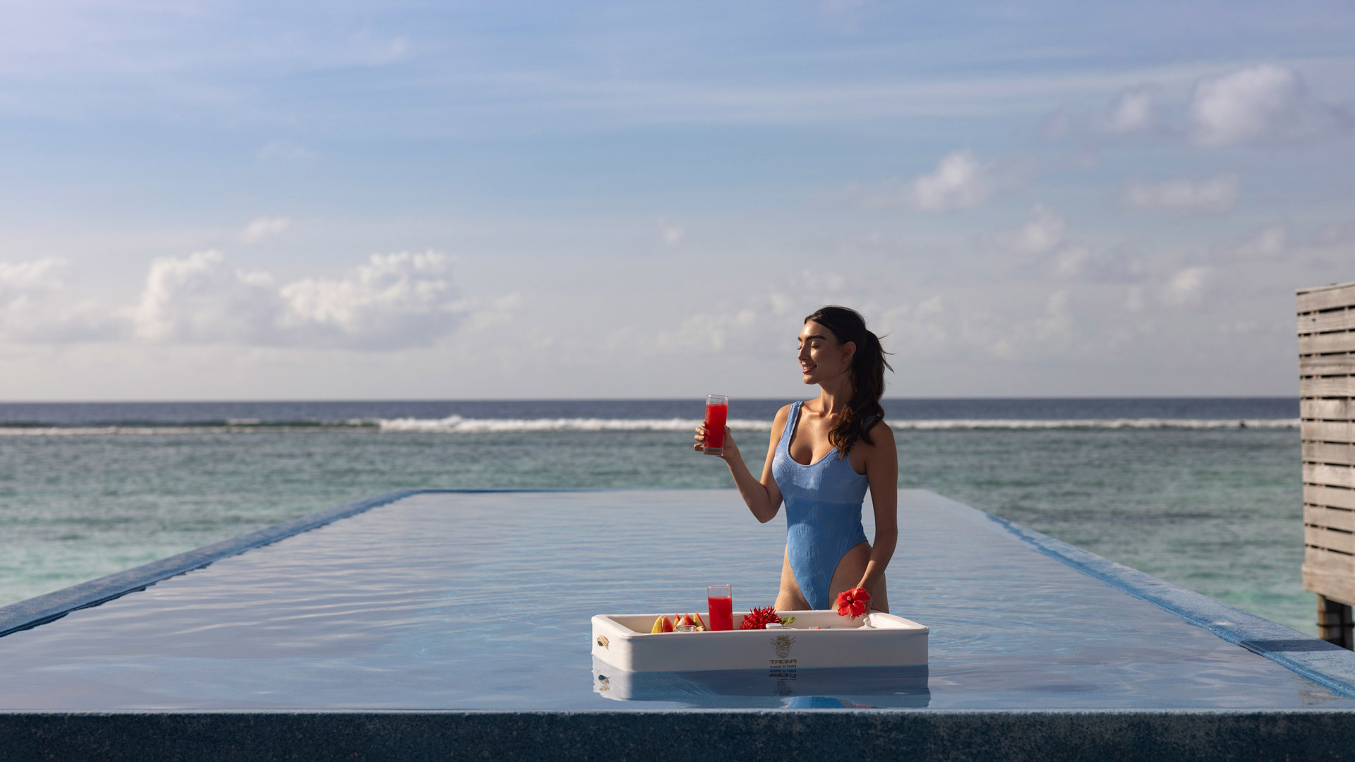 Floating breakfast at LUX* South Ari Atoll