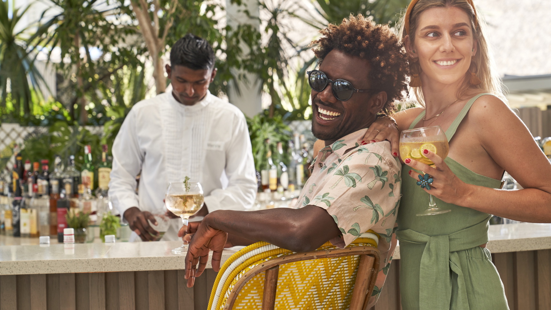 Couple at The Palm Court Bar, LUX* Grand Gaube