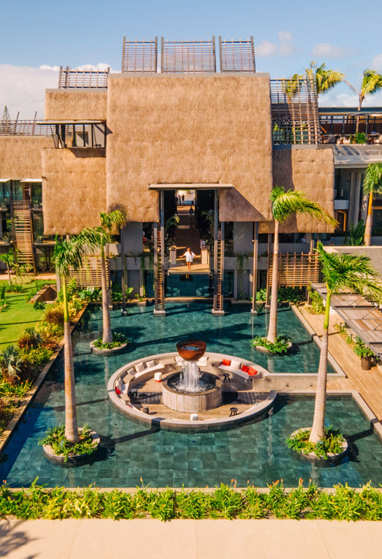 Aerial shot of LUX* Grand Baie