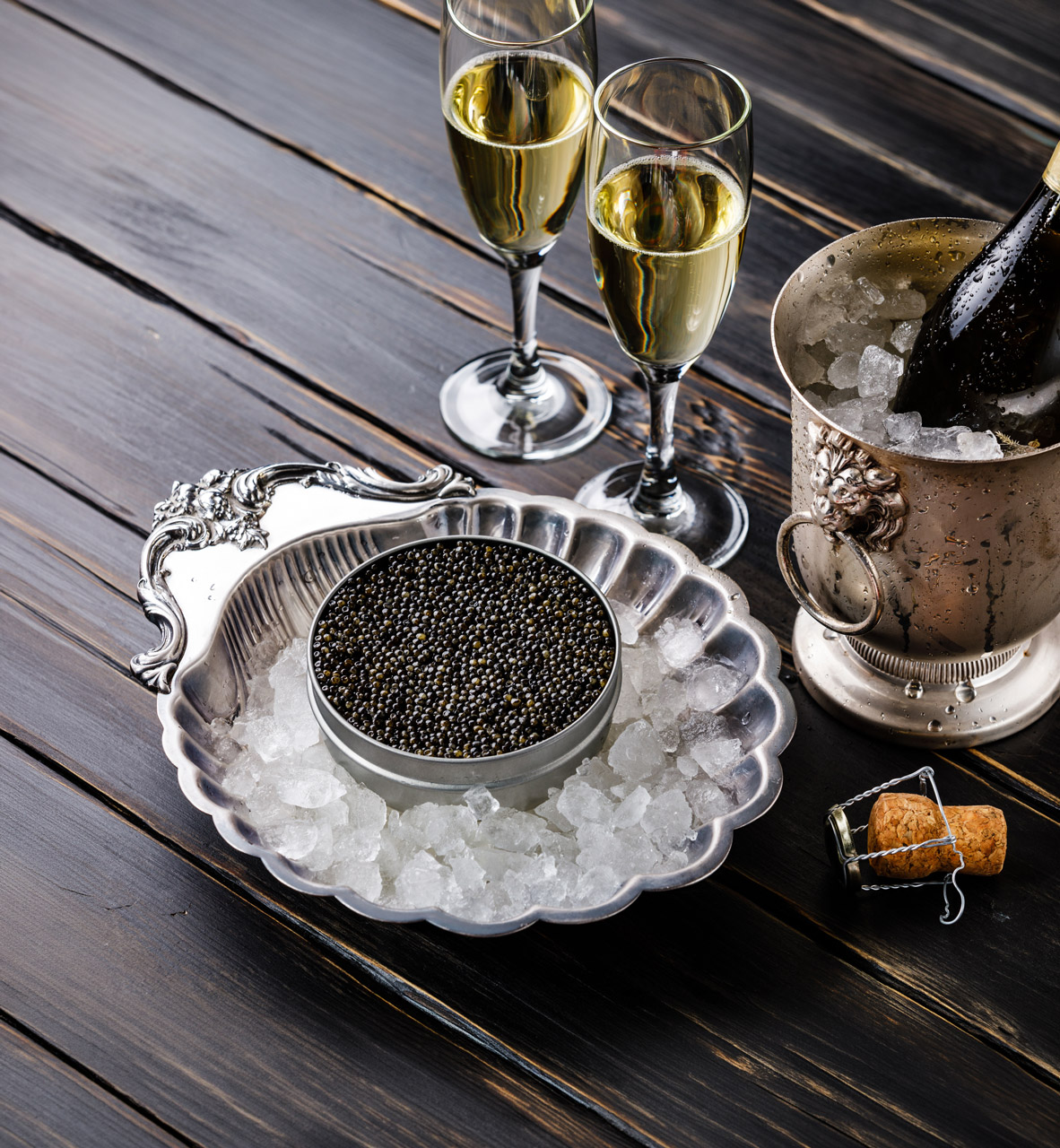 a moonlit affair: caviar & bubbles