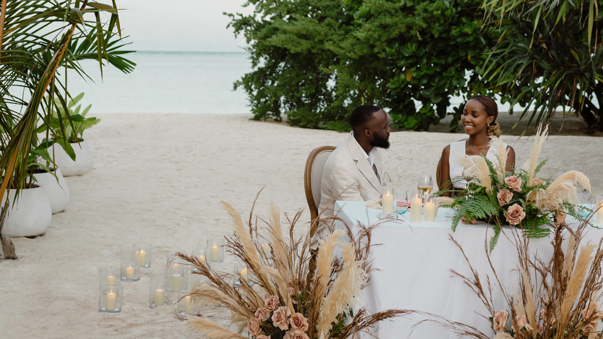 Wedding set-up at LUX* Marijani