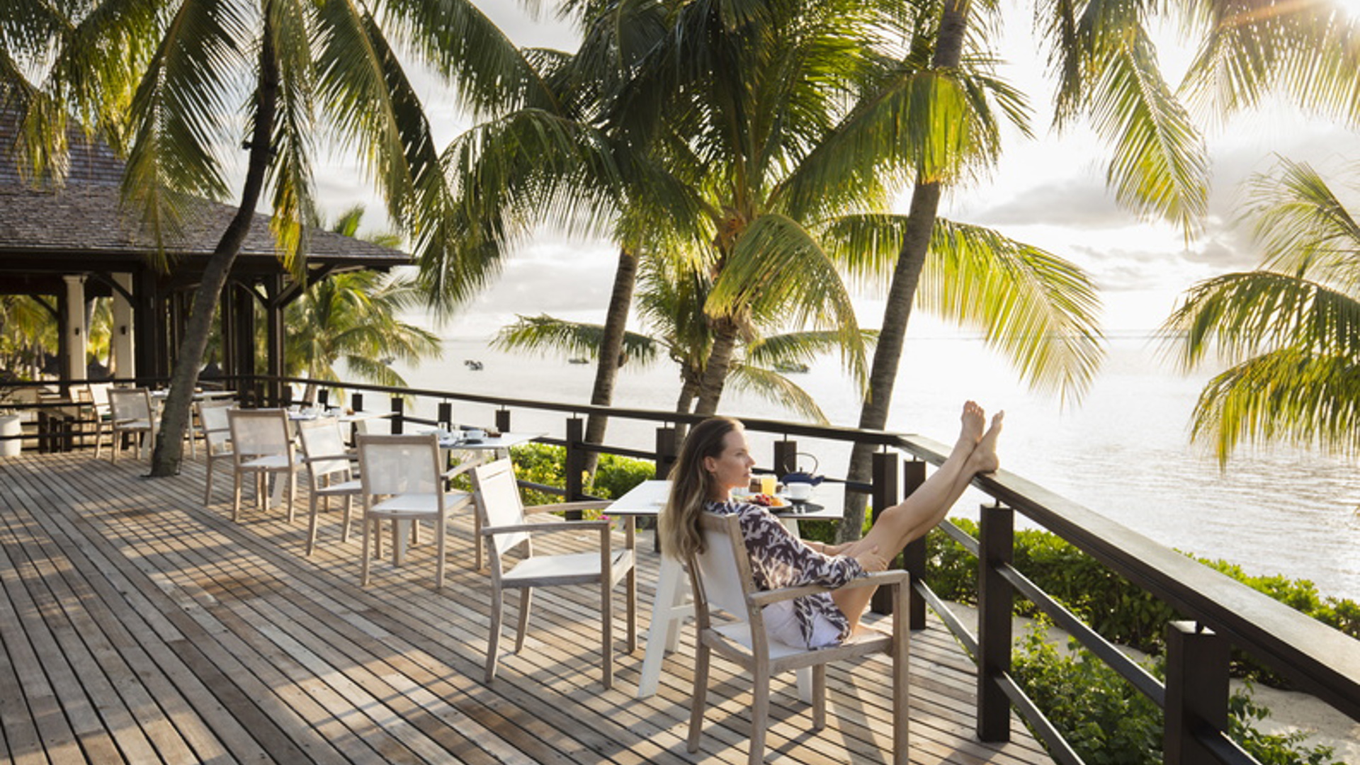 At The Kitchen's deck at LUX* Le Morne
