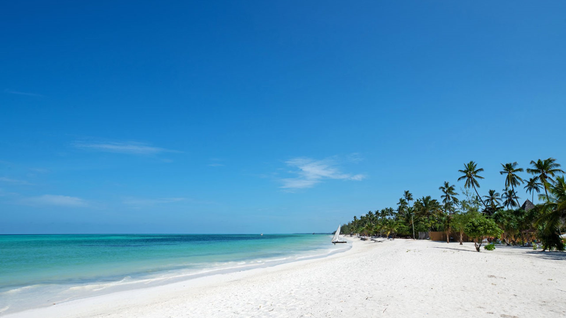 The iconic sandy beach of Zanzibar's northeast coast at LUX* Marijani