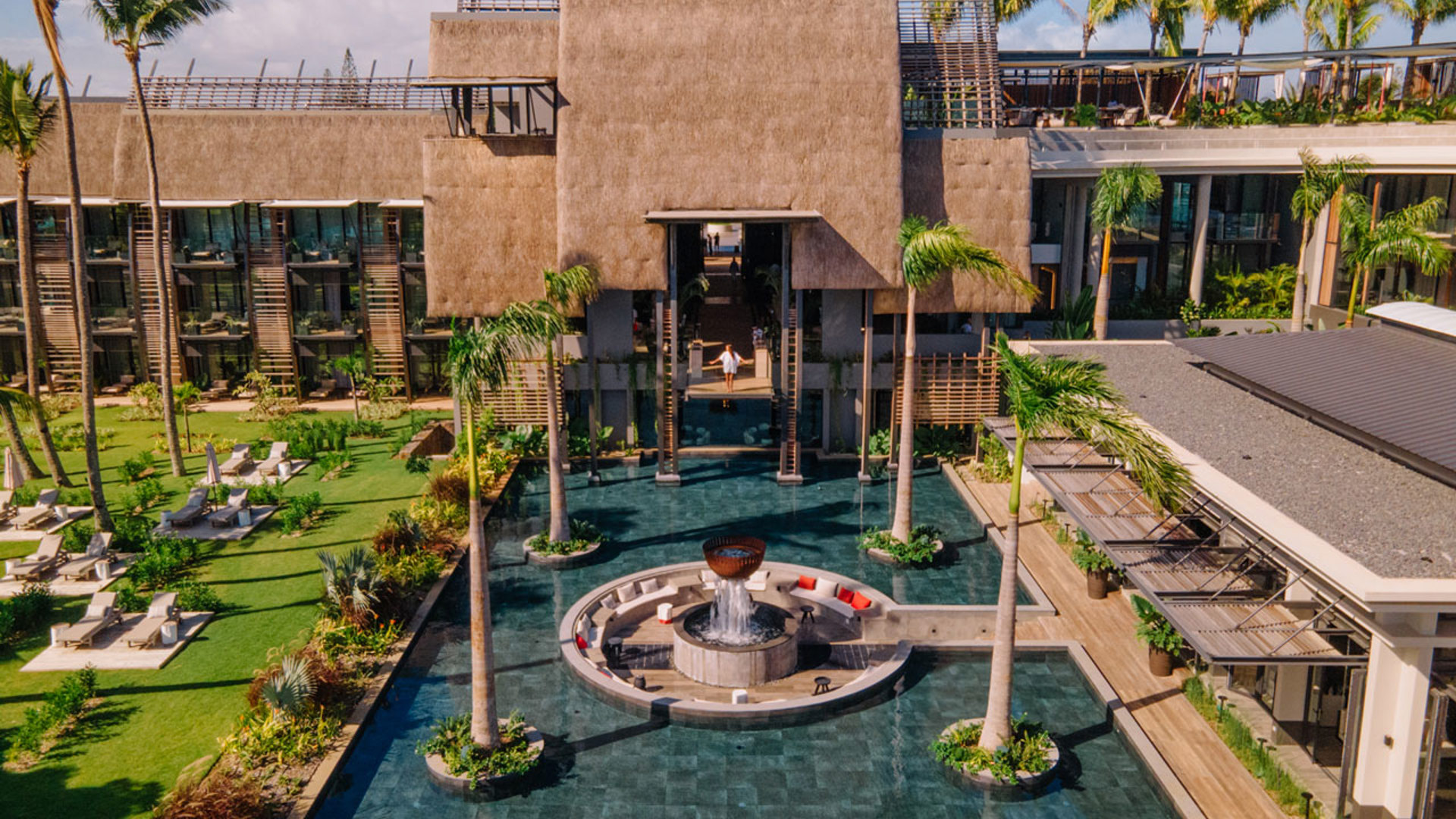 Aerial shot of LUX* Grand Baie
