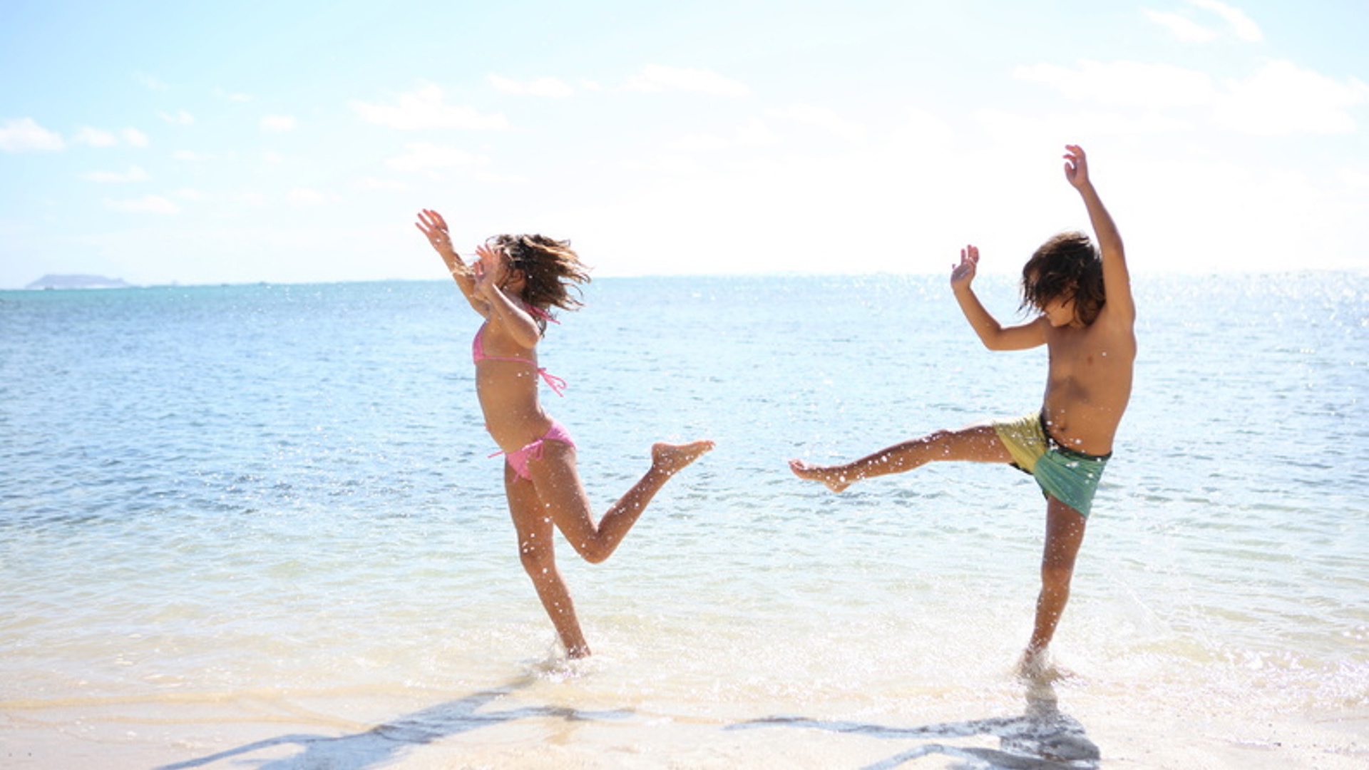 Kids playing on the beach