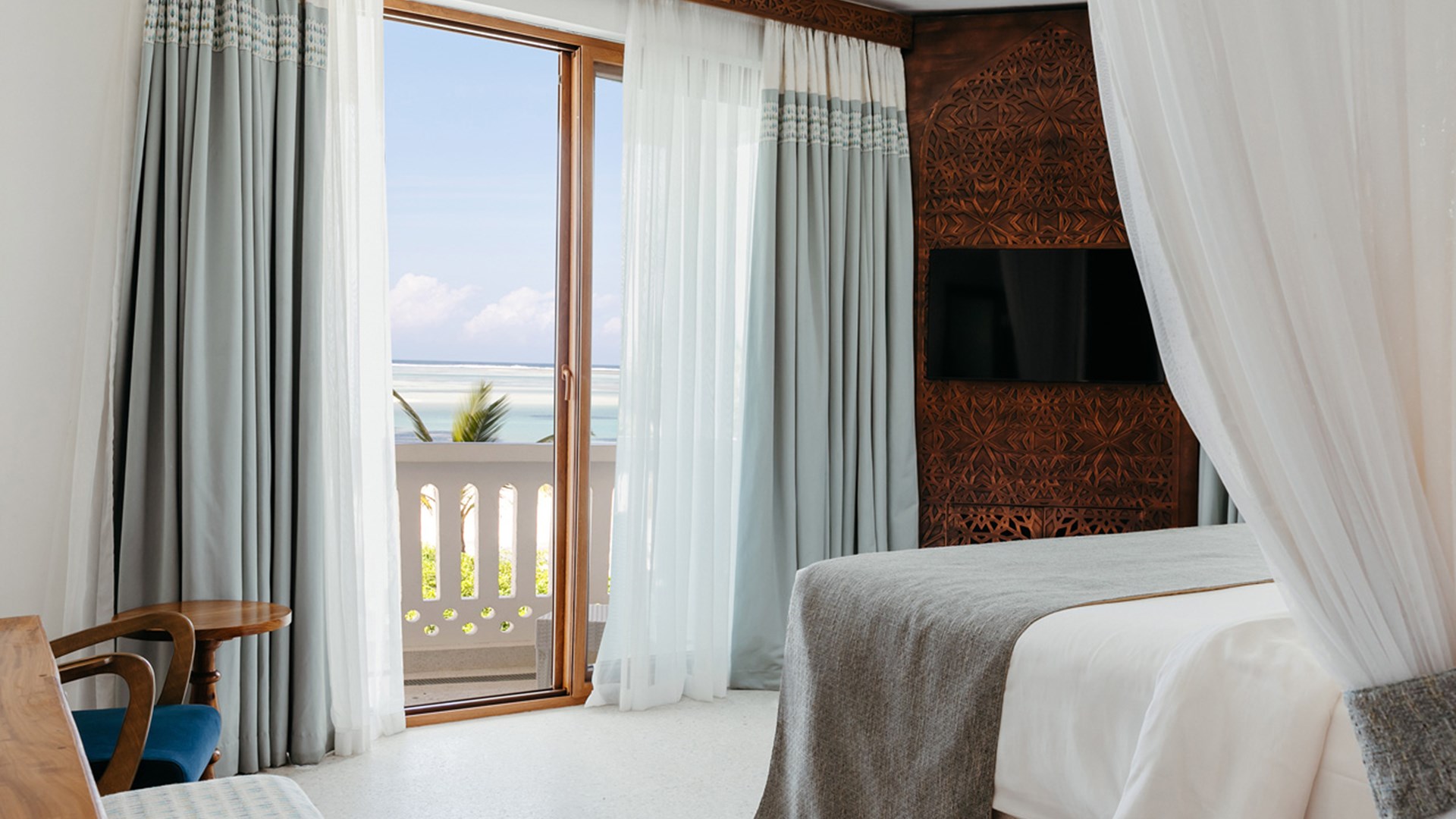 Room view of Beachfront Deluxe Room, LUX* Marijani