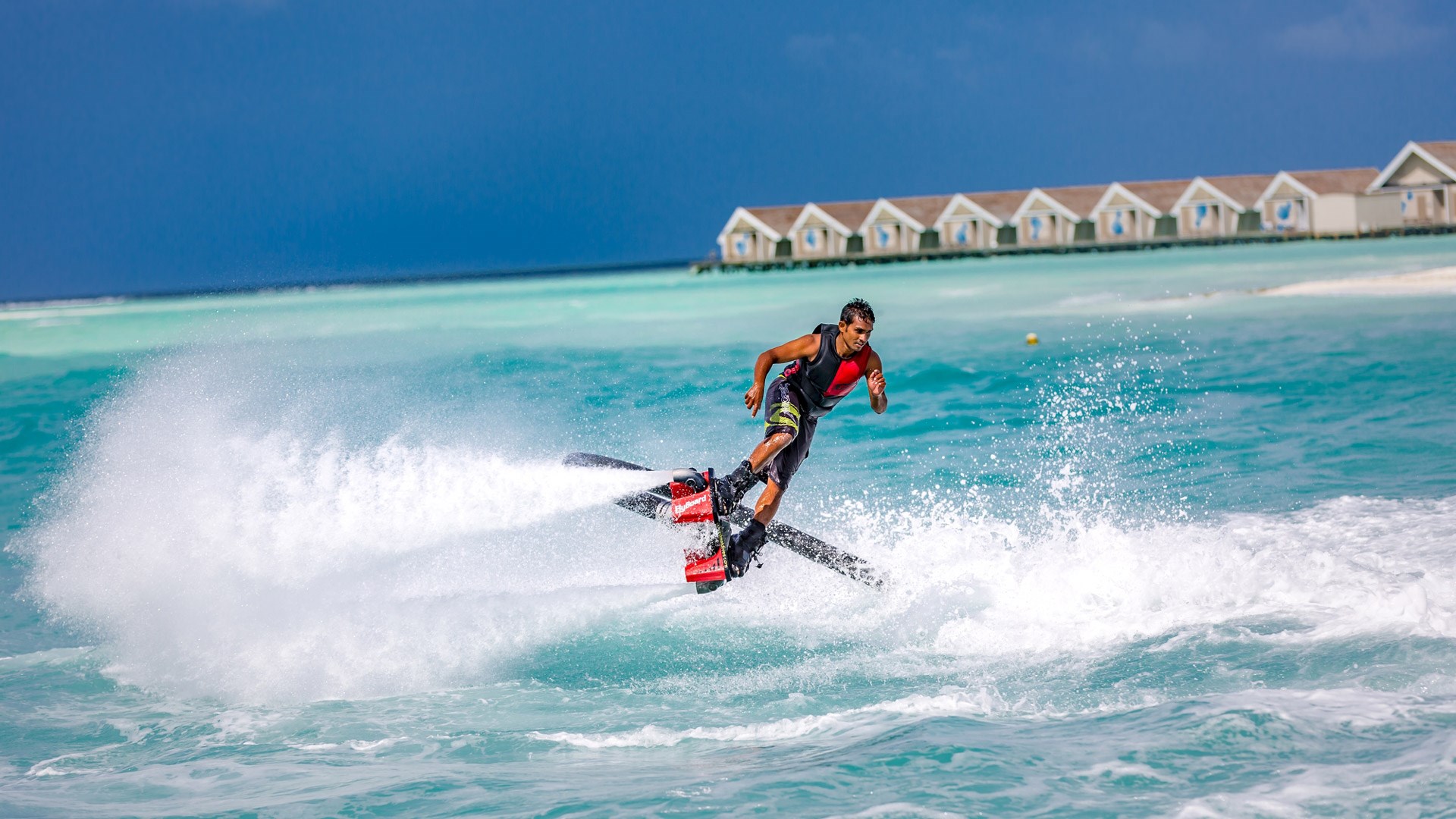 Flyboarding at LUX* South Ari Atoll