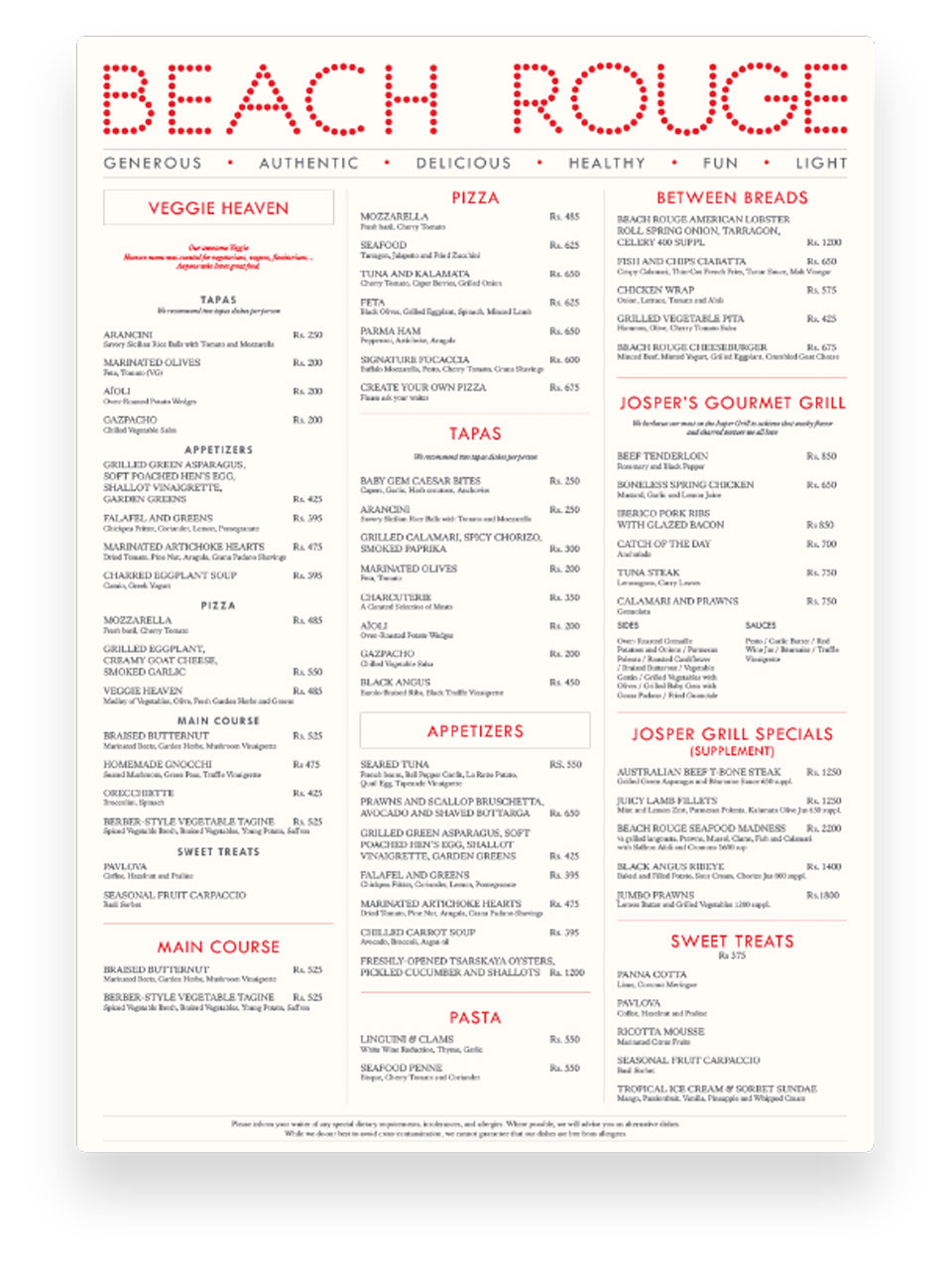 Menu Déjeuner